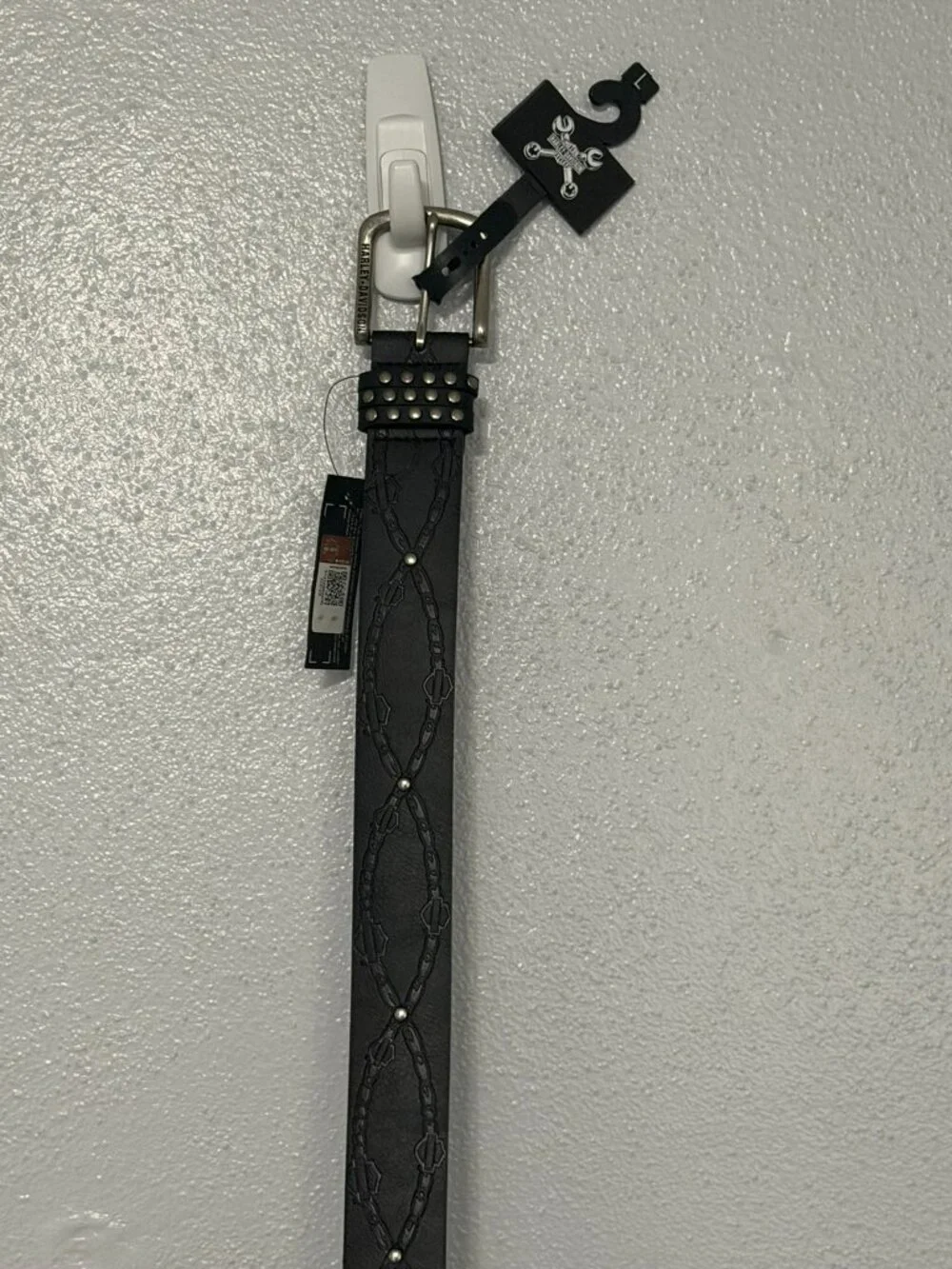 Harley-Davidson Black Studded Leather Belt Size Large - New With Tags